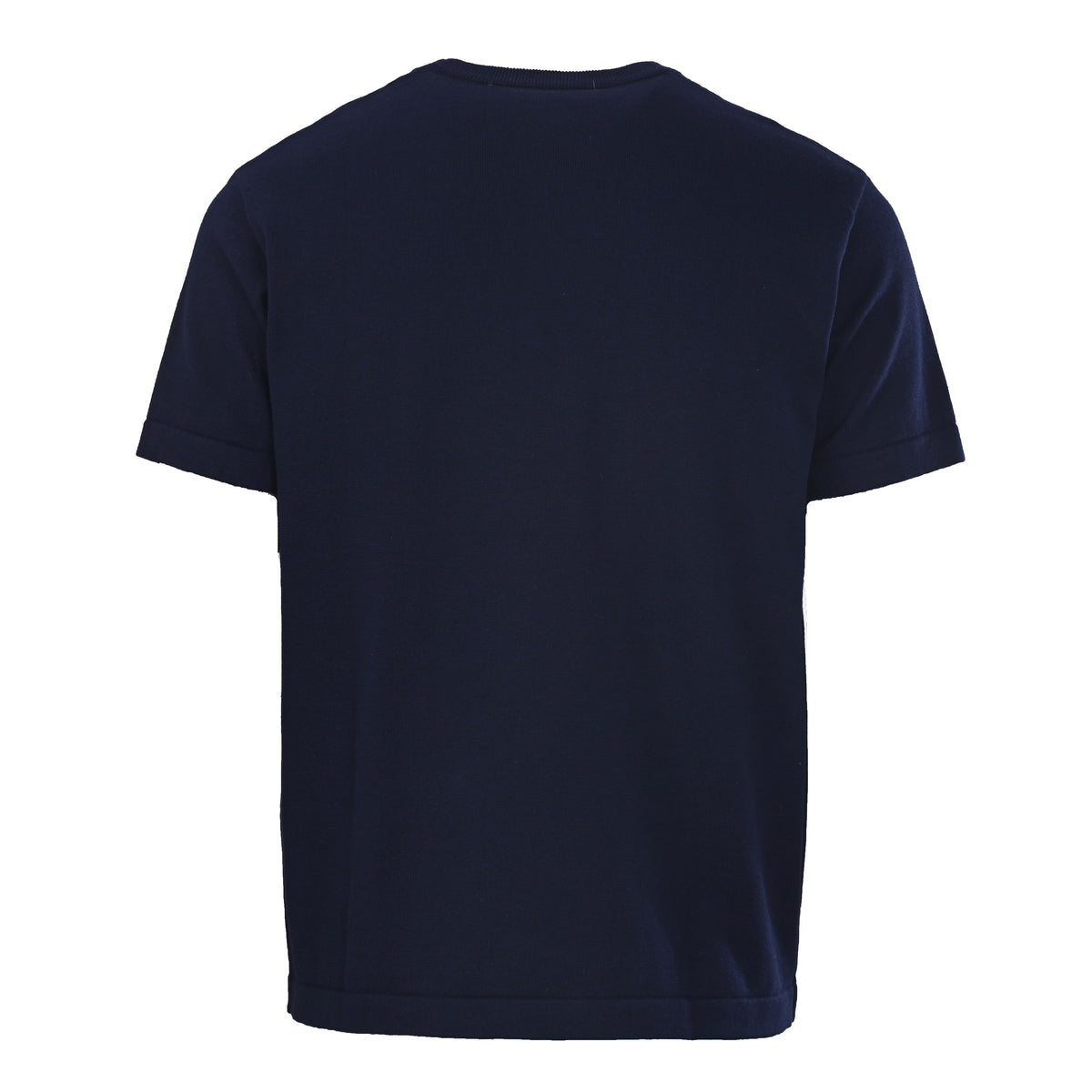 Louis Vuitton Navy Leather Logo Knit T-Shirt | Luxury Casual Crew Neck