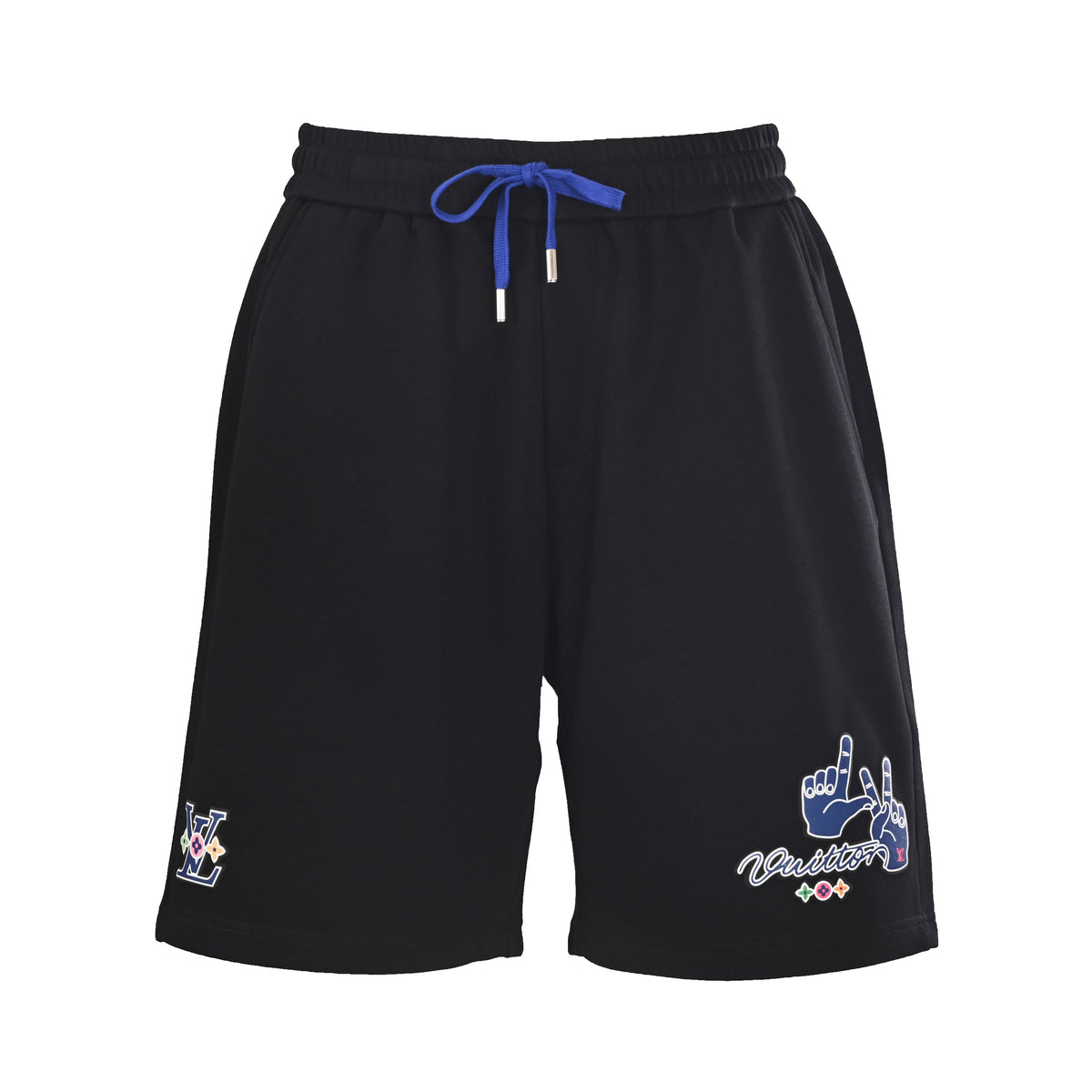 Louis Vuitton Blue Gesture & Letter Print Shorts | Designer Summer Style