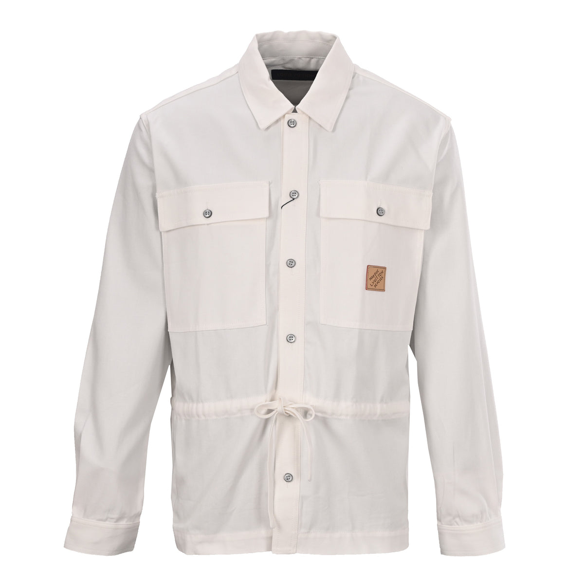 Louis Vuitton Leather Patch Printed Shirt Jacket | Designer Streetwear Essential