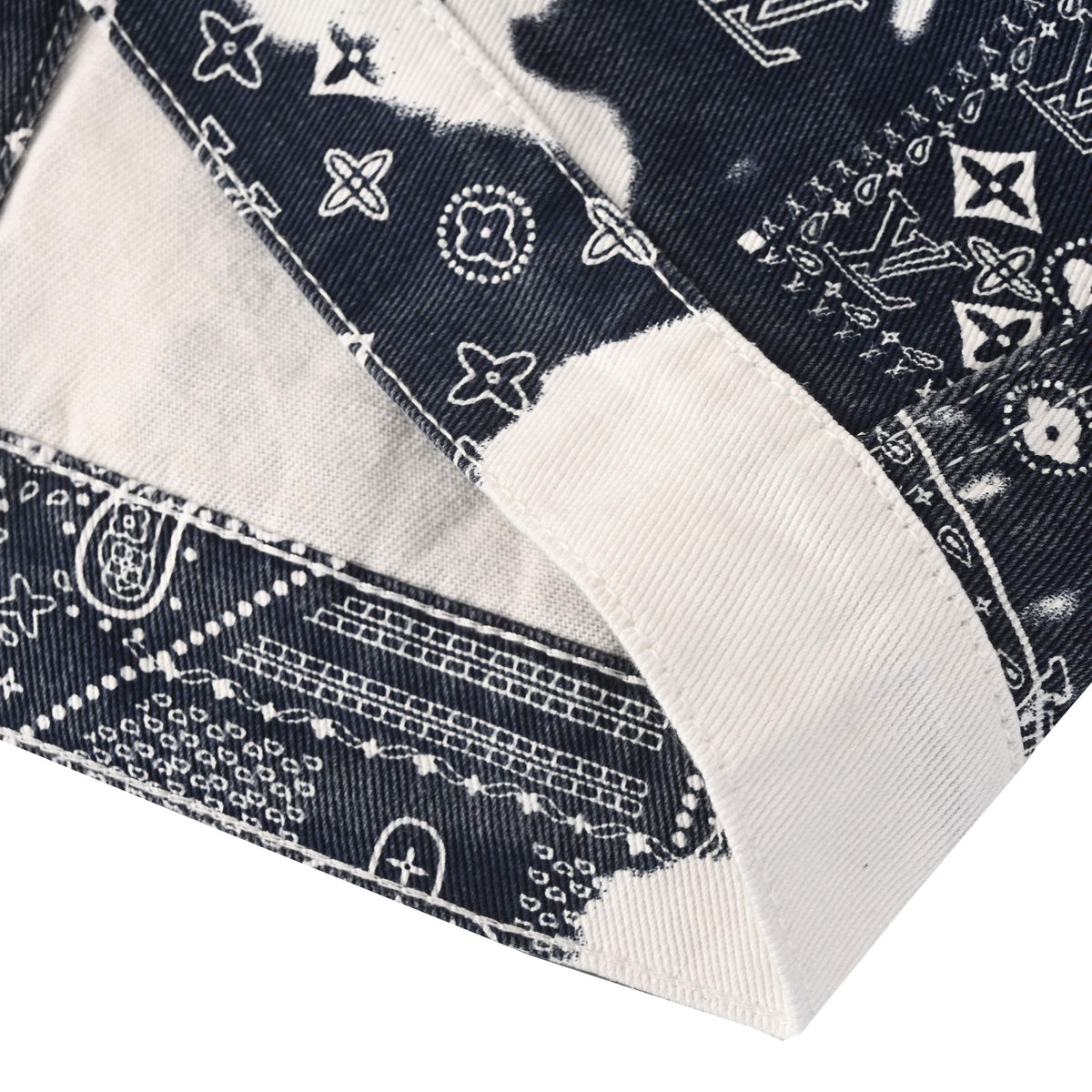 Louis Vuitton Paisley Denim Jacket | Bandana-Inspired Designer Jean Outerwear for Casual Streetwear
