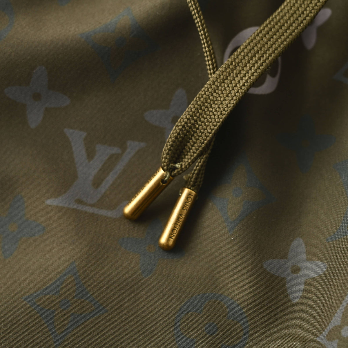 Louis Vuitton Olive Monogram Drawstring Shorts | Designer Summer Casual