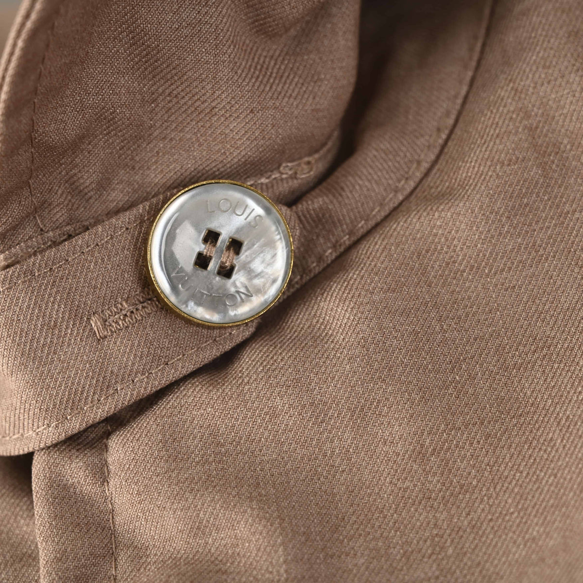 Louis Vuitton Khaki Wool Collared Jacket - Designer Smart Casual Outerwear for Refined Everyday Layering