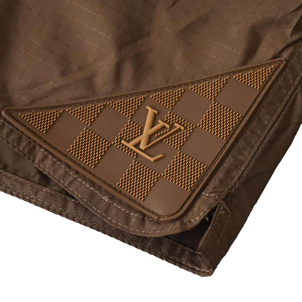 Louis Vuitton Technical Fabric Rubber Patch Swim Shorts | Luxury Resort Wear