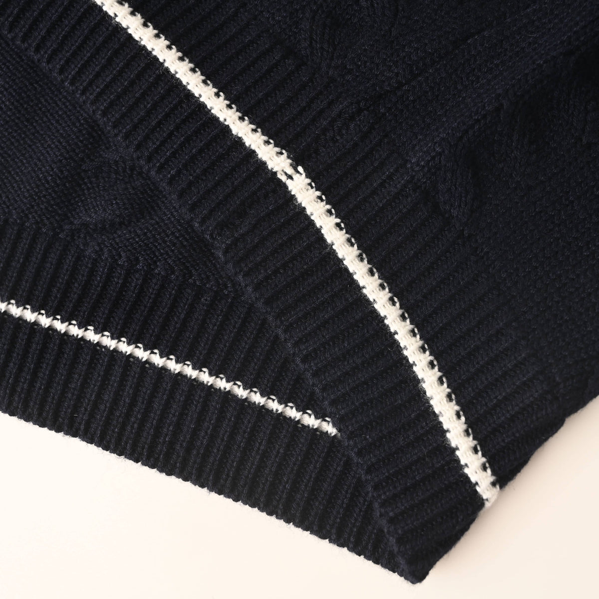 Louis Vuitton Embroidered Cable Knit V-Neck Sweater | Designer Preppy Knitwear for Smart Casual Layering