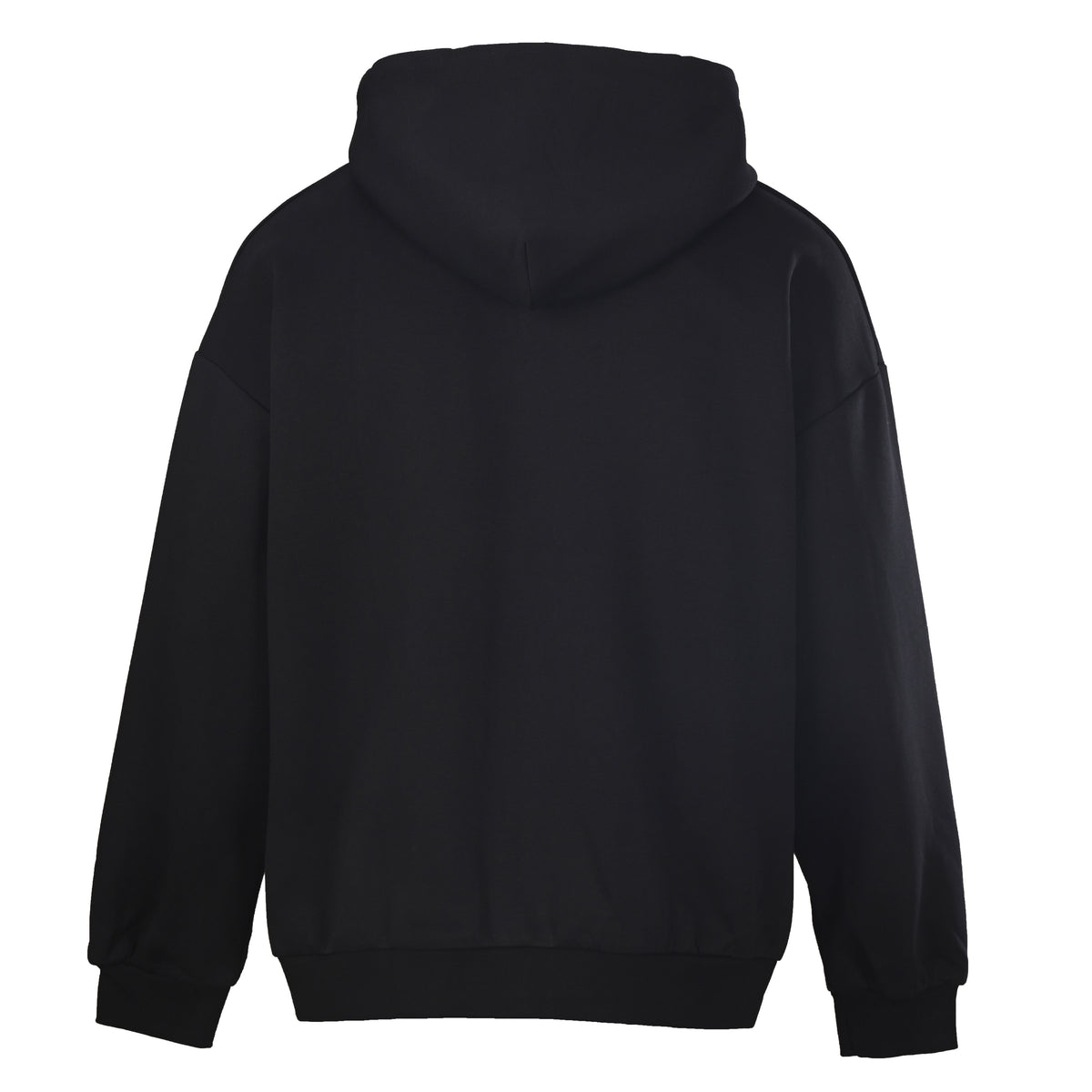 Louis Vuitton Black Metal Logo Zip-Up Hoodie with Pearl-Accented Drawstrings, Heavyweight Relaxed-Fit Hooded Jacket for Designer Streetwear