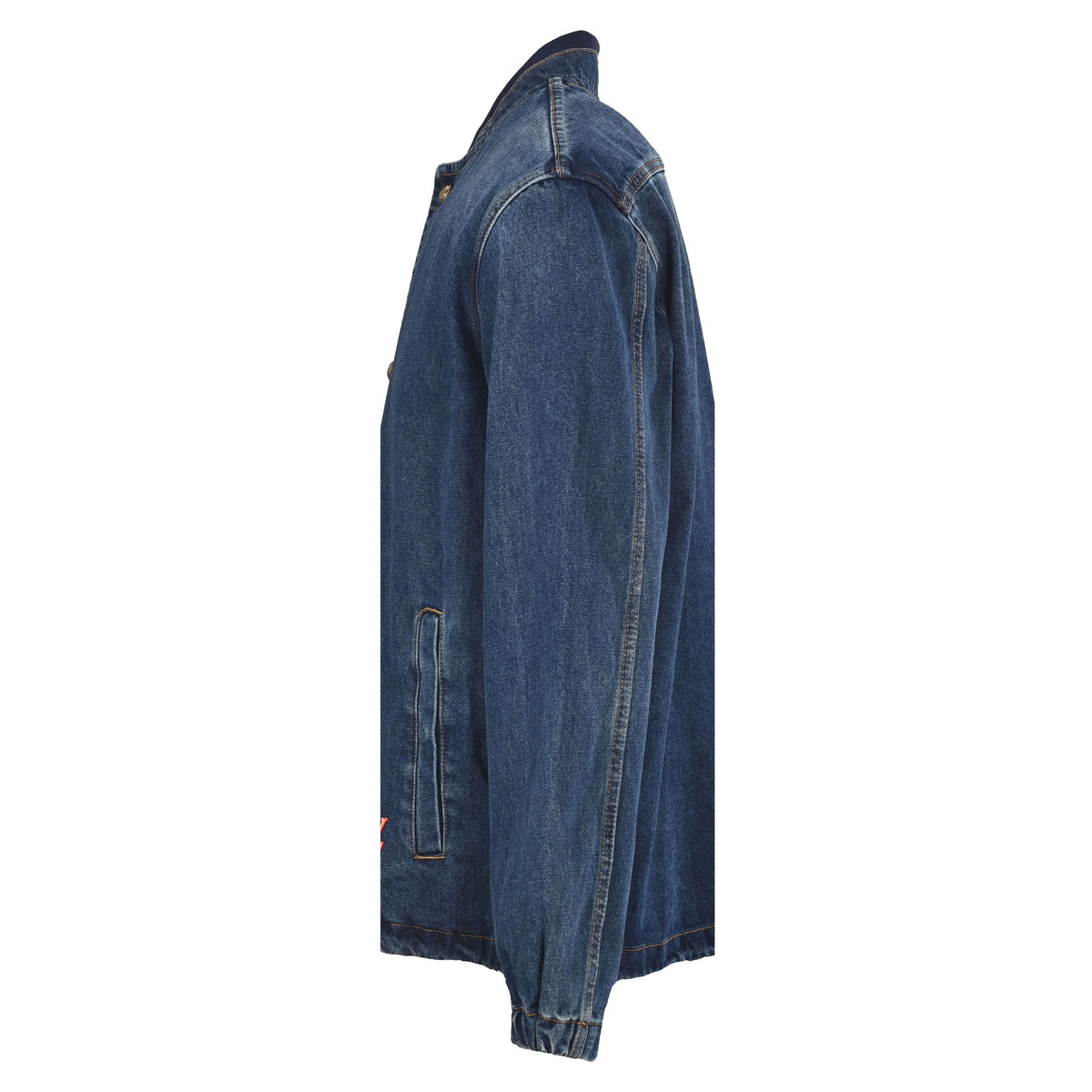 Louis Vuitton Denim Coach Jacket with Baseball Collar | Designer Jean Outerwear for Casual Streetwear