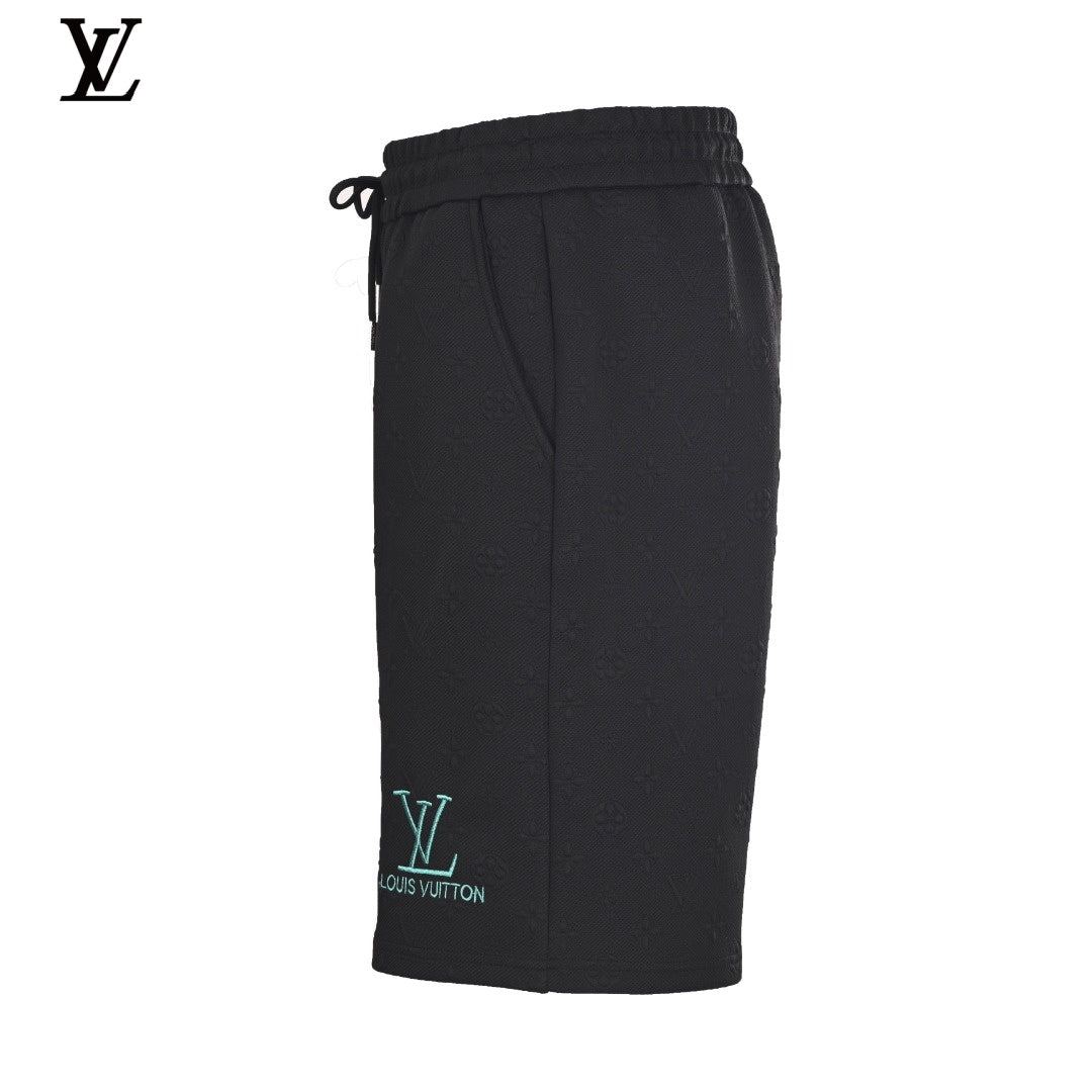 Louis Vuitton Monogram Embossed Drawstring Sweat Shorts