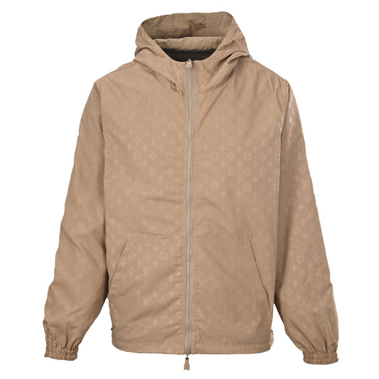 Louis Vuitton Reversible Tonal Jacquard Jacket with Leather Patch | Luxury Designer Outdoor-Inspired Streetwear
