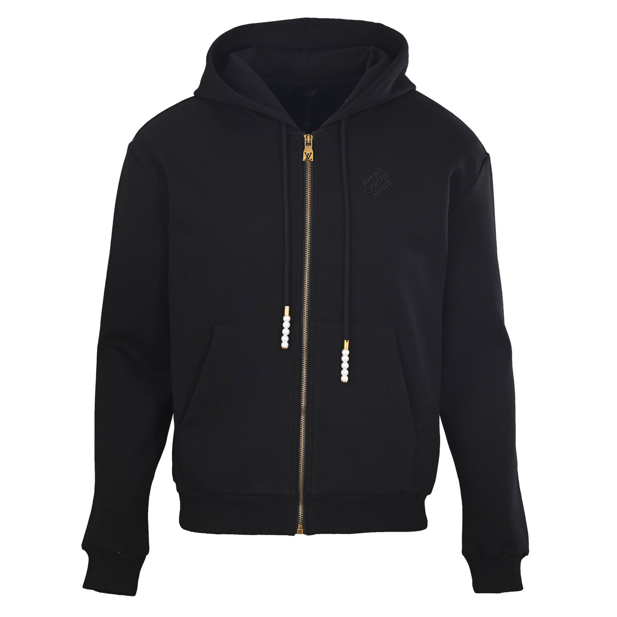 Louis Vuitton Beaded Pendant Embroidered Hoodie | Designer Casual Style