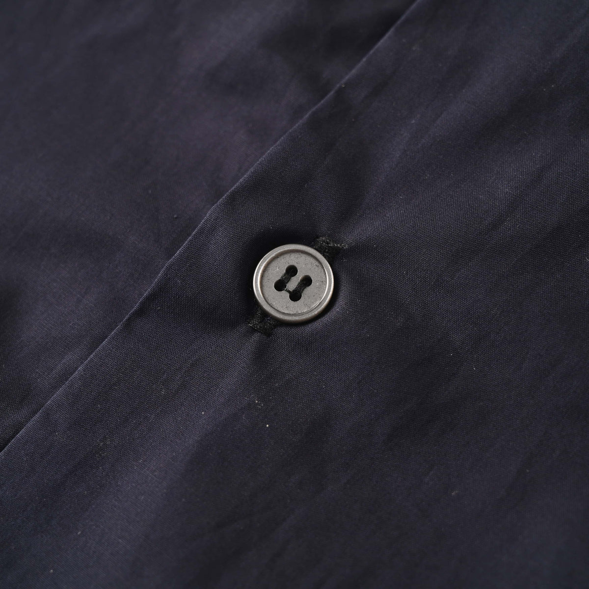 Louis Vuitton and Chrome Hearts Navy Embroidered Logo Shirt, Unisex Rayon Poplin Long-Sleeve Button-Up with Gothic Lettering and Point Collar