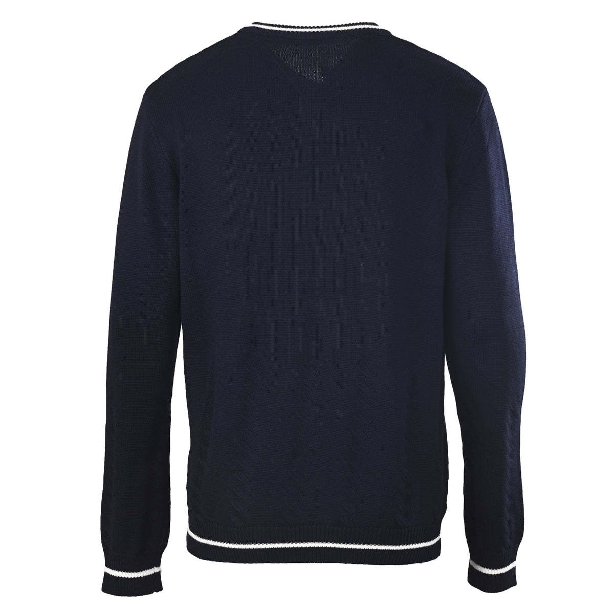 Louis Vuitton Embroidered Cable Knit V-Neck Sweater | Designer Preppy Knitwear for Smart Casual Layering