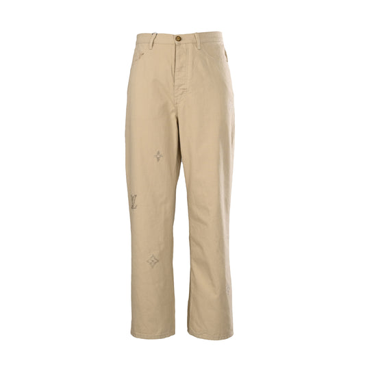 Louis Vuitton Monogram Signature Embroidered Jeans | Luxury Streetwear