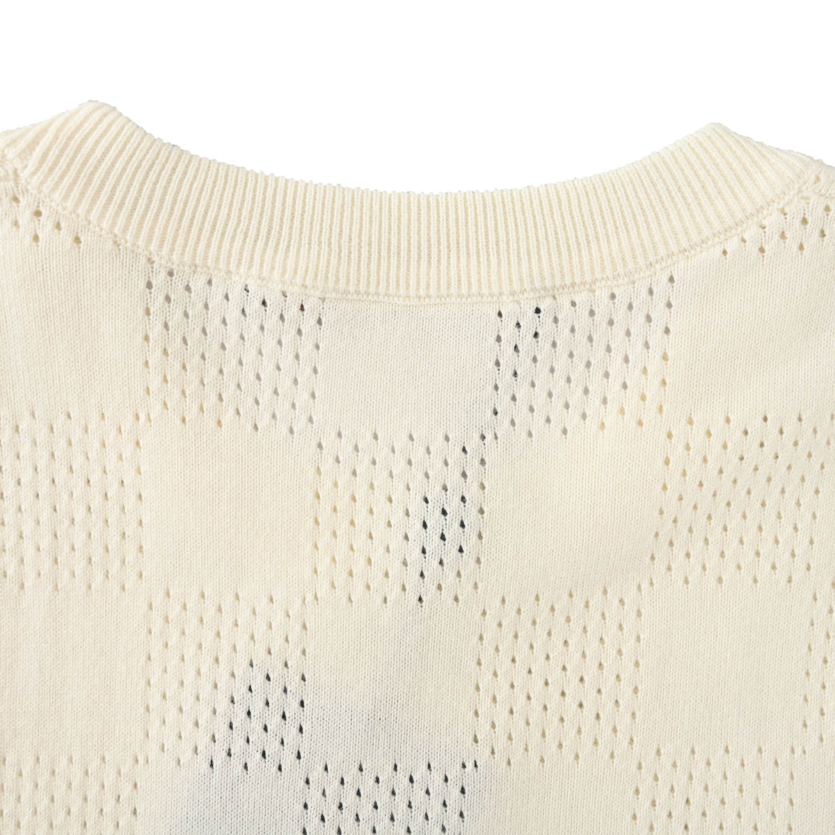 Louis Vuitton Checkerboard Mesh Knit T-Shirt | Designer Summer Knitwear