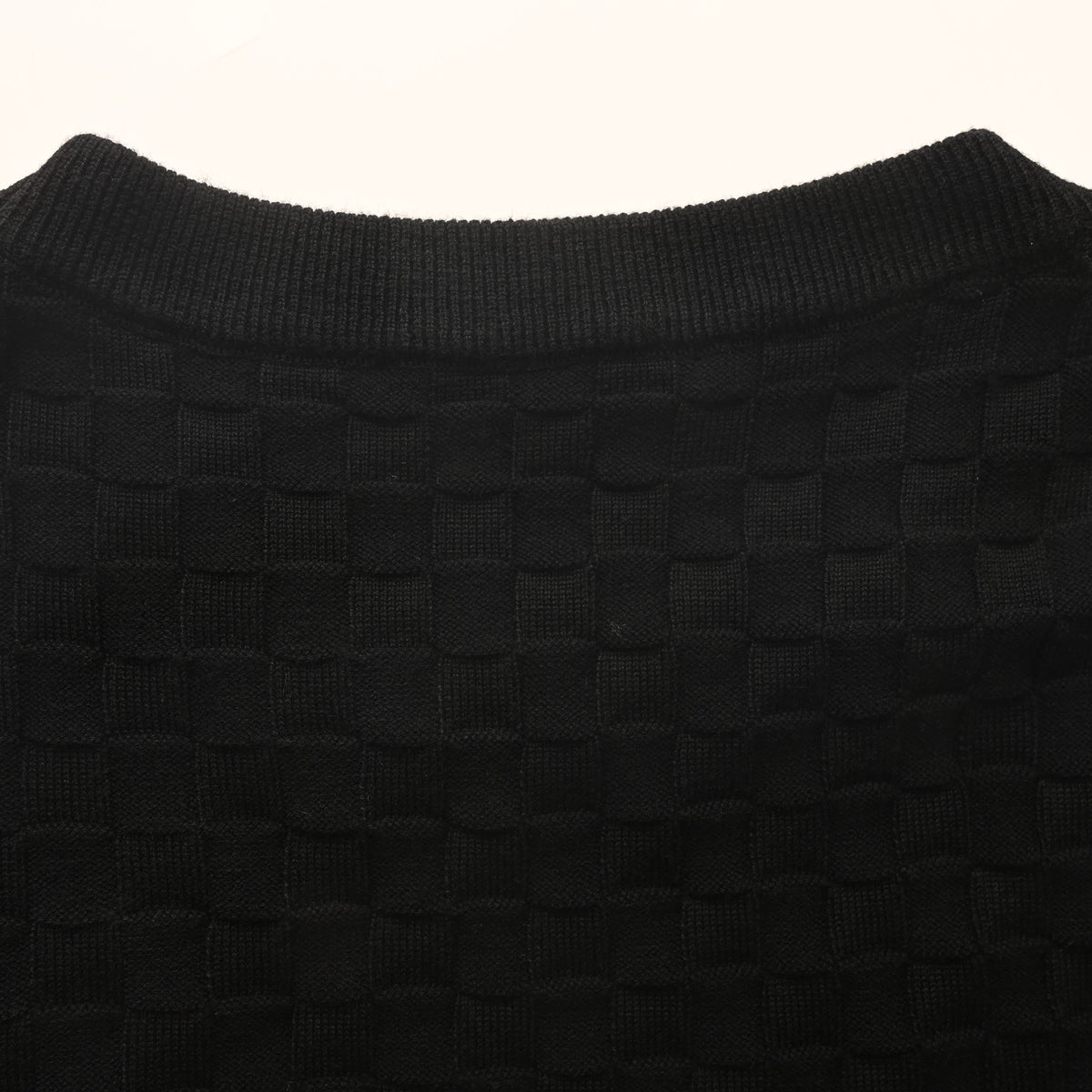 Louis Vuitton Three-Tone Checkerboard Knit Sweater | Wool Crewneck Pullover with Graphic Geometric Style