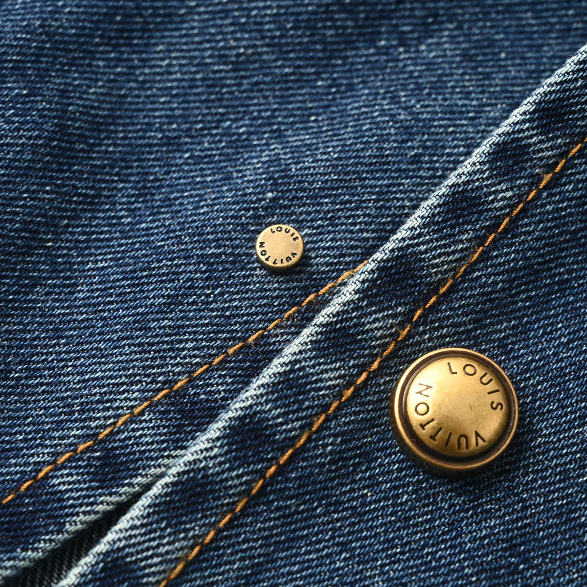 Louis Vuitton Denim Coach Jacket with Baseball Collar | Designer Jean Outerwear for Casual Streetwear