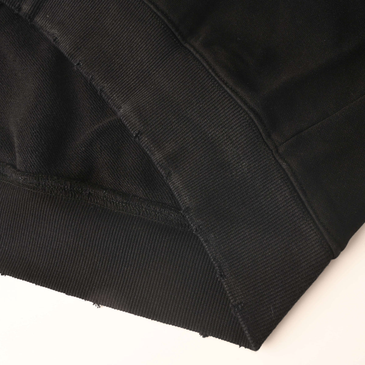 Louis Vuitton Washed Black Cloud Logo Pullover Hoodie, Heavyweight Loopback Terry Sweatshirt with Frayed Denim Appliqué and Distressed Detailing