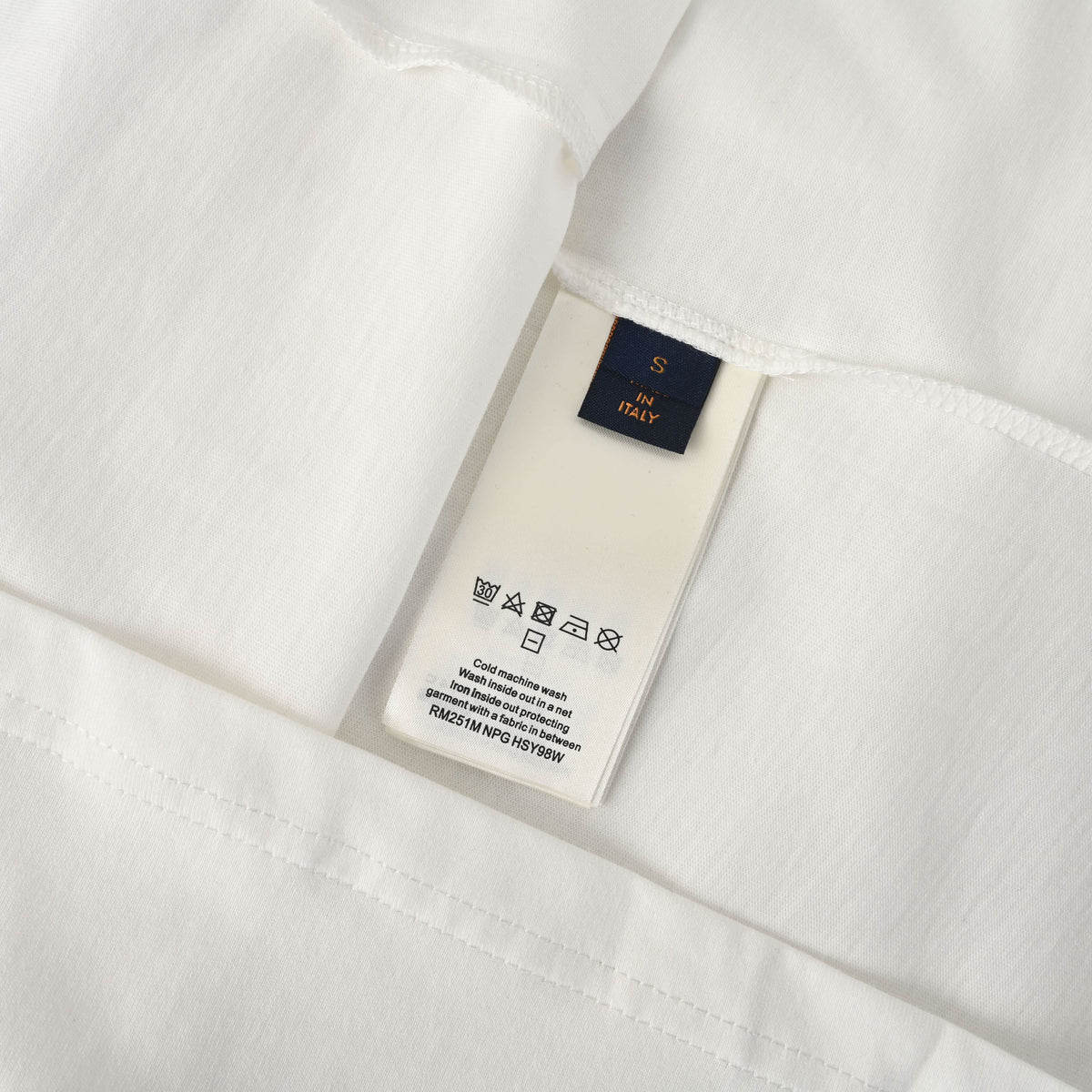 Louis Vuitton White Leather Patch T-Shirt | Minimalist Designer Crew Neck