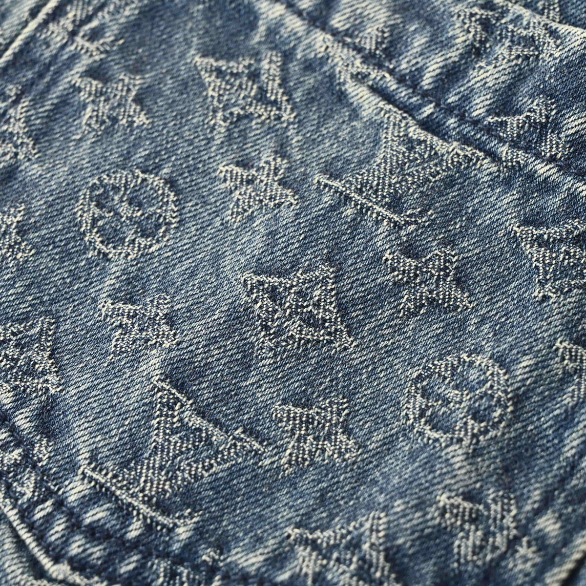 Louis Vuitton All-Over Monogram Jacquard Short-Sleeve Denim Shirt | Luxury Designer Casual Streetwear