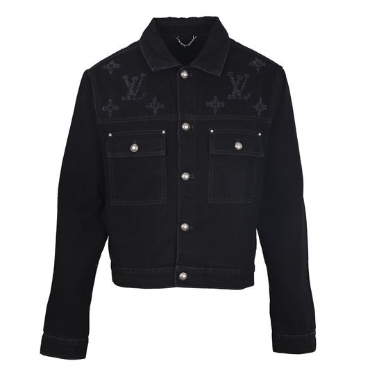 Louis Vuitton Washed Distressed Denim Jacket | Luxury Streetwear Outerwear