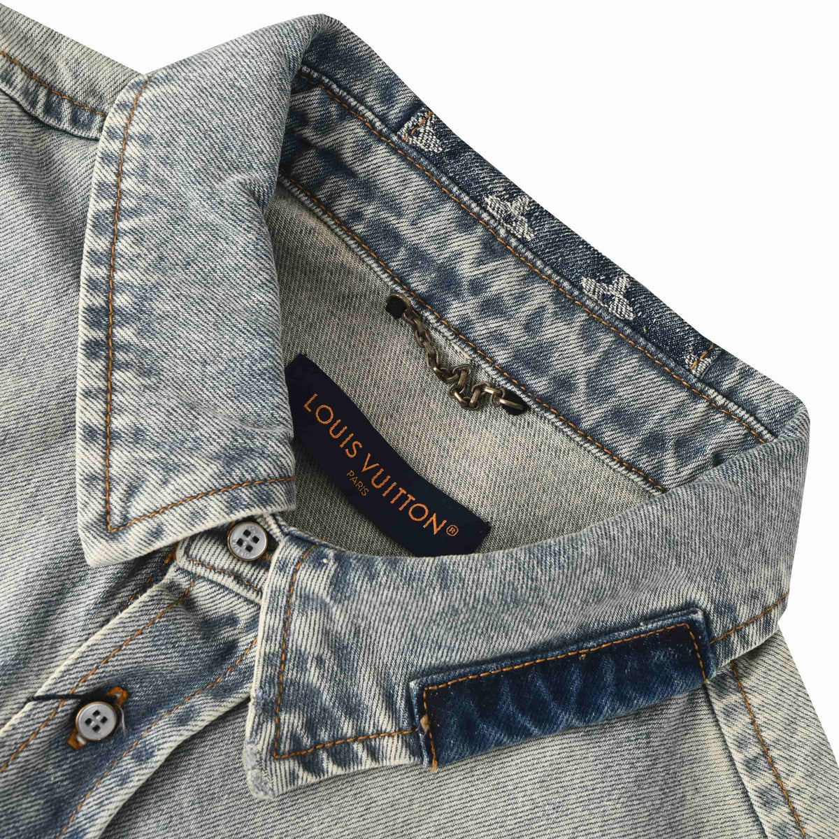 Louis Vuitton Patchwork Logo Denim Shirt Jacket | Designer Overshirt for Layered Streetwear Looks