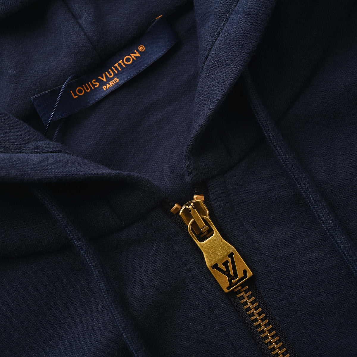 Louis Vuitton Leather Logo Zip-Up Hoodie | Luxury Designer Hooded Sweatshirt for Casual Layering & Streetwear