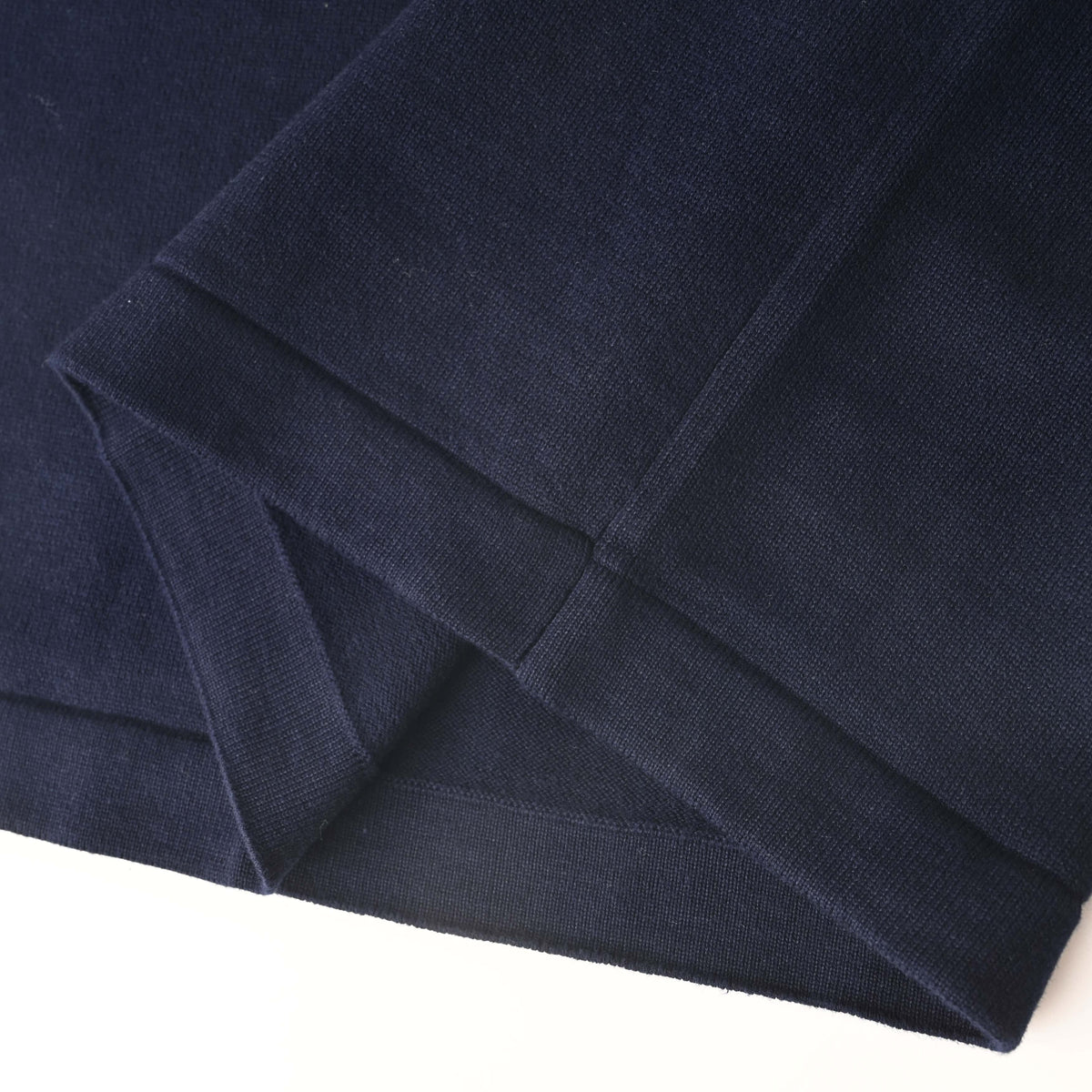 Louis Vuitton Navy Leather Logo Knit T-Shirt | Luxury Casual Crew Neck