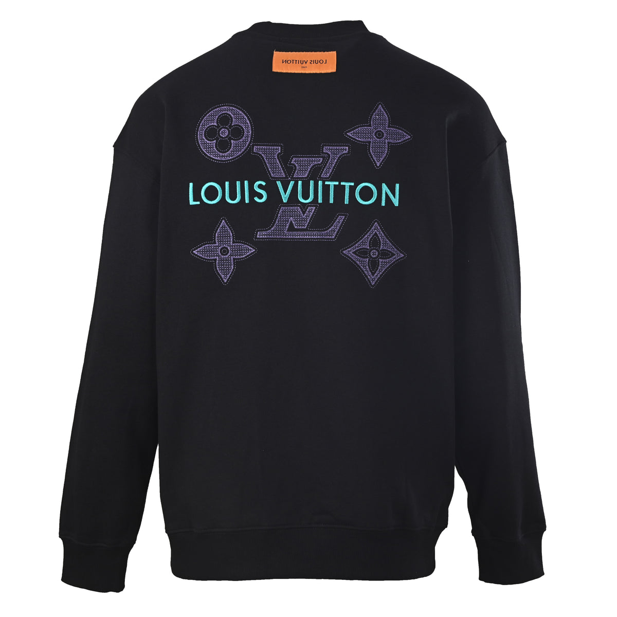 Louis Vuitton Monogram Letter Embroidered Crewneck Sweatshirt | Designer Casual Pullover for Modern Streetwear