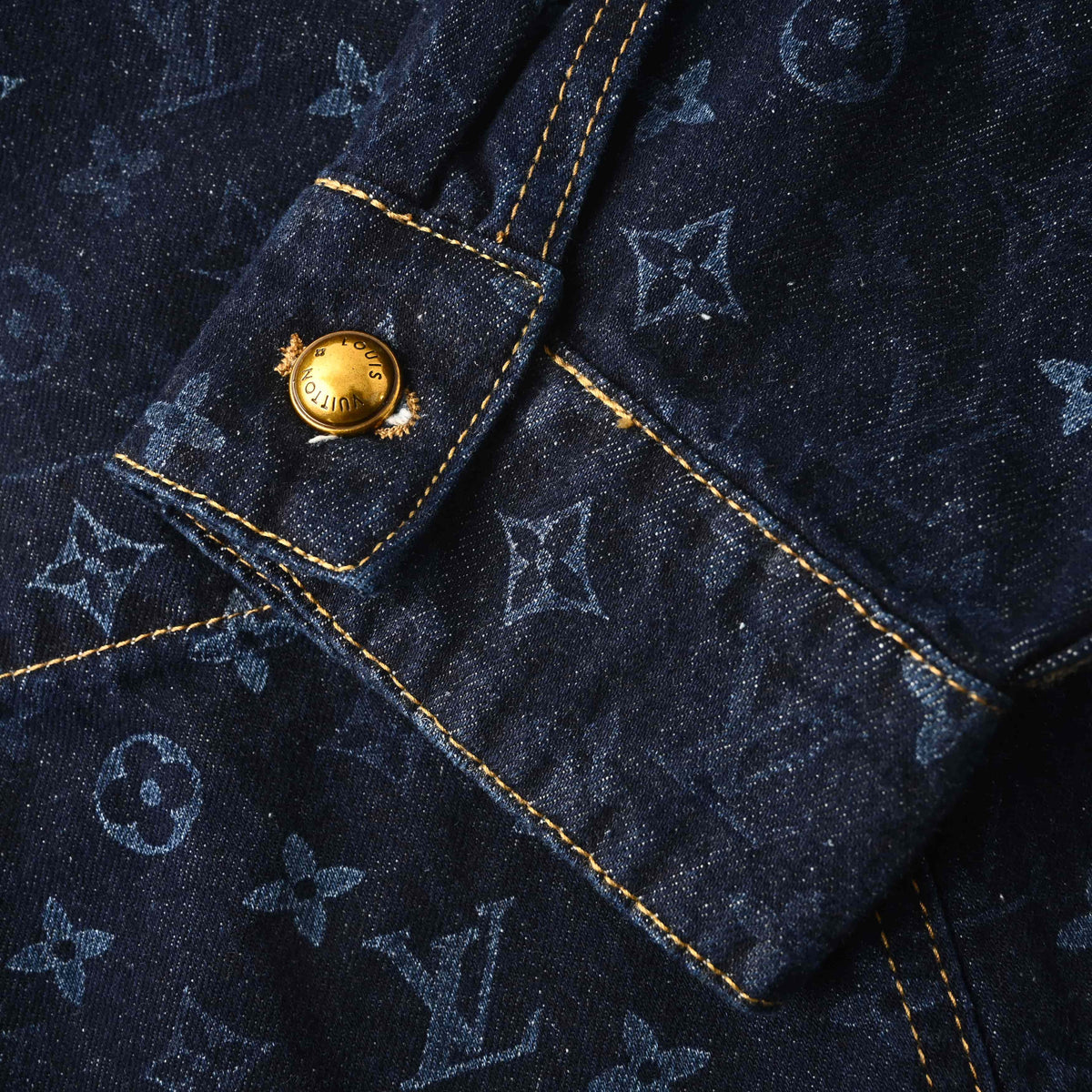 Louis Vuitton All-Over Monogram Denim Workwear Jacket | Designer Utility-Inspired Outerwear for Statement Streetwear