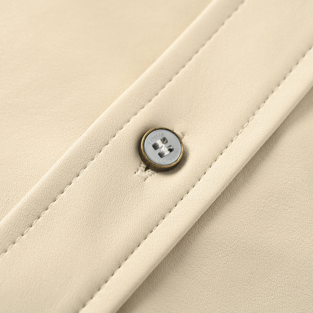 Louis Vuitton Logo Embroidered Single-Breasted Leather Jacket with Pockets | Luxury Designer Smart Casual Outerwear