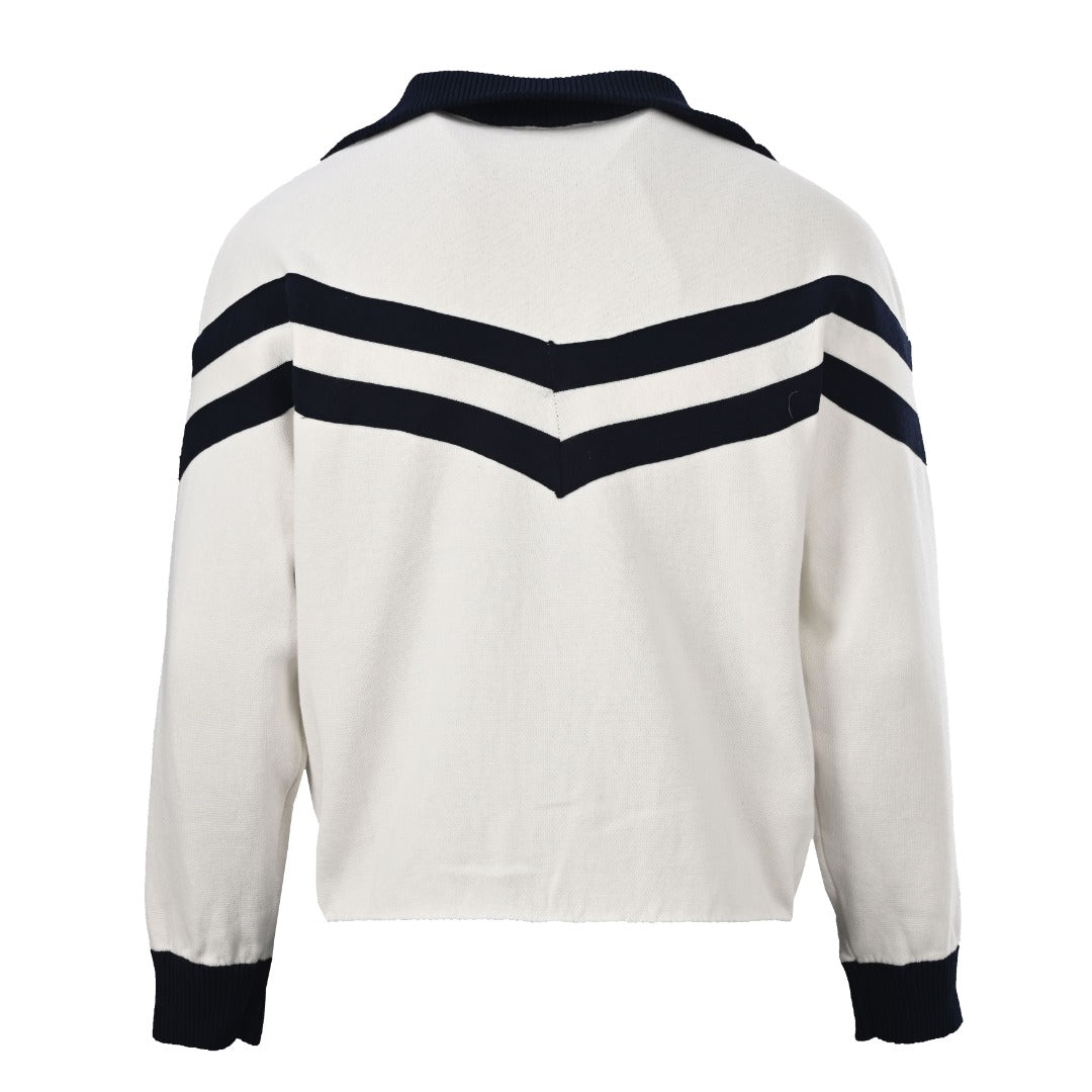 Louis Vuitton Colorblock Stand-Collar Knit Jacket | Luxury Nautical Style