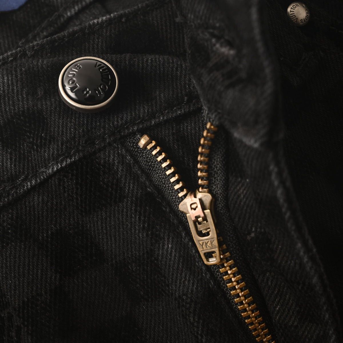 Louis Vuitton Mosaic Flocked Checkerboard Panel Jeans | Designer Statement Denim Pants for Streetwear Styling