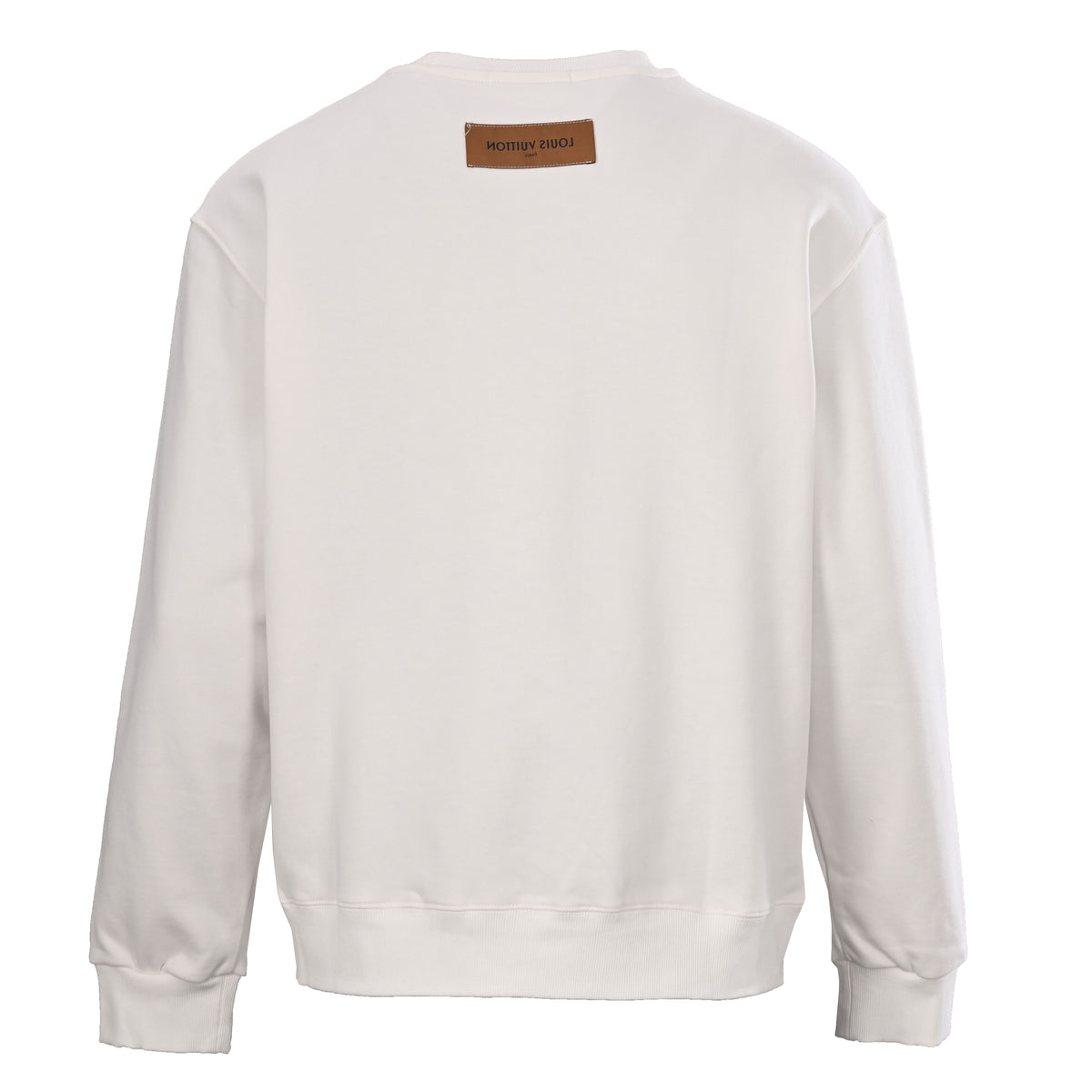 Louis Vuitton Silicone Badge Crewneck Sweatshirt - Small Logo Designer Pullover with Understated Casual Streetwear Style