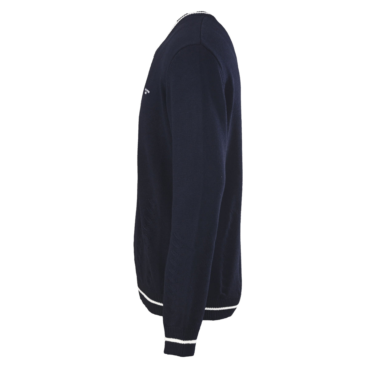 Louis Vuitton Embroidered Cable Knit V-Neck Sweater | Designer Preppy Knitwear for Smart Casual Layering