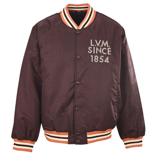 Louis Vuitton Beaded Letter Varsity Jacket | Padded Baseball Outerwear with Designer Statement Streetwear Style