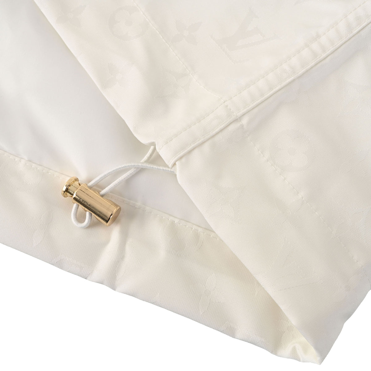 Louis Vuitton White Hooded Windbreaker Jacket, Lightweight Relaxed-Fit Zip-Up with Utility Details for Designer Streetwear