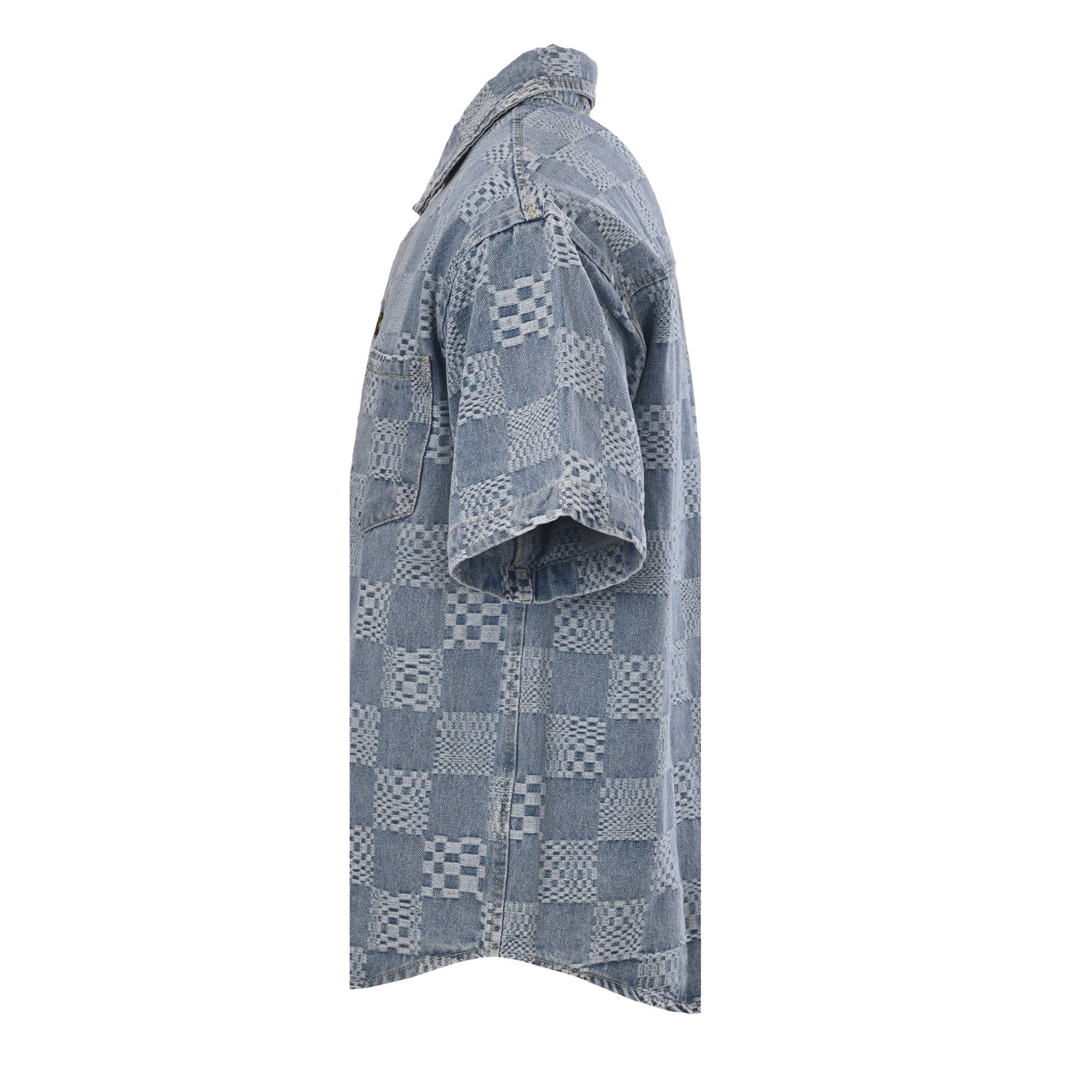 Louis Vuitton Checkerboard Short-Sleeve Denim Shirt | Luxury Streetwear