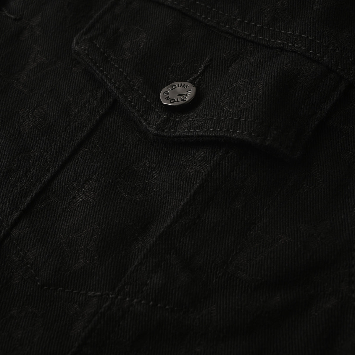 Louis Vuitton Tonal Jacquard Denim Jacket | All-Over Pattern Designer Outerwear for Understated Casual Streetwear