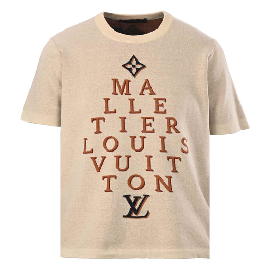 Louis Vuitton Letter Jacquard Knit T-Shirt | Designer Casual Streetwear