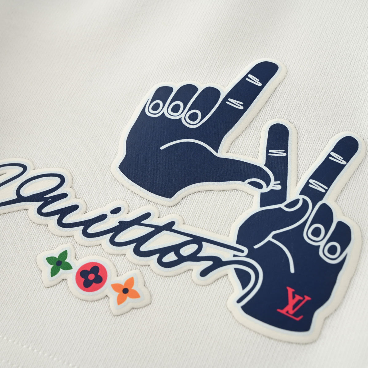Louis Vuitton Blue Hand Gesture Graphic Shorts | Summer Streetwear