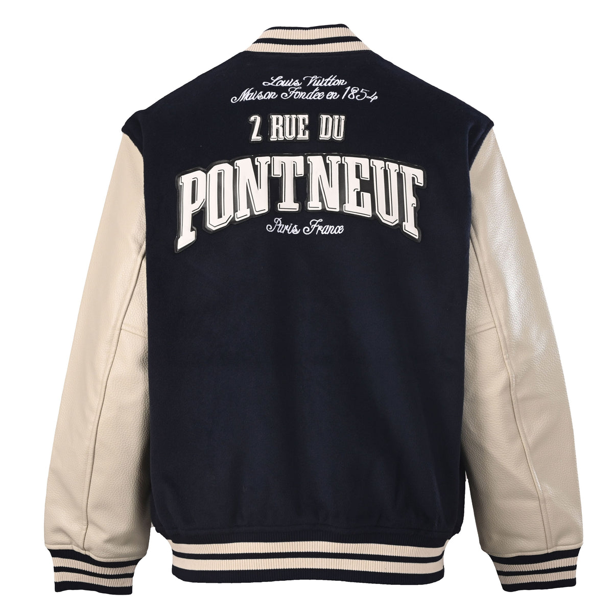 Louis Vuitton Back Lettering Baseball Jacket with Monogram Interior | Designer Varsity Streetwear Outerwear