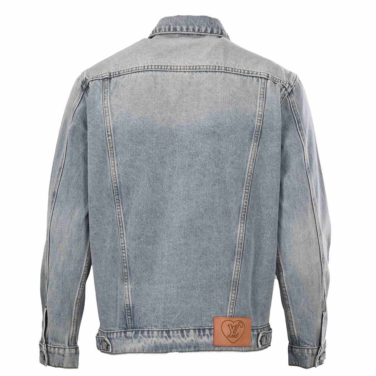 Louis Vuitton Embroidered Denim Skate Jacket with Leather Detailing & Statement Hardware | Designer Streetwear