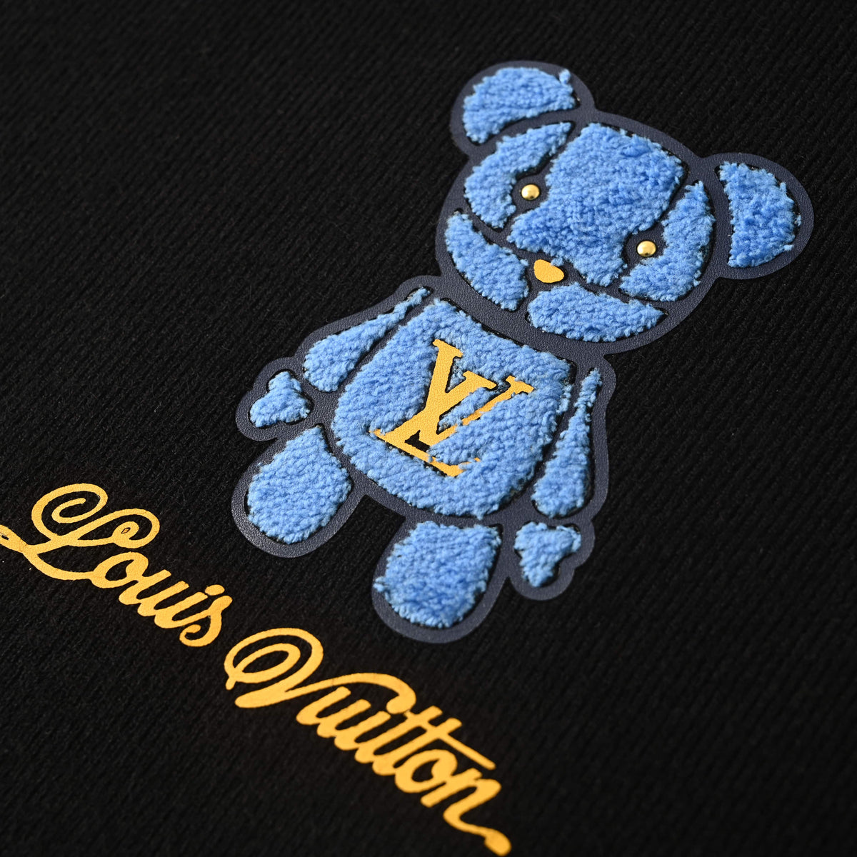 Louis Vuitton Terry Bear Patch Sweater with Crew Neck | Designer Casual Knit Pullover & Playful Streetwear