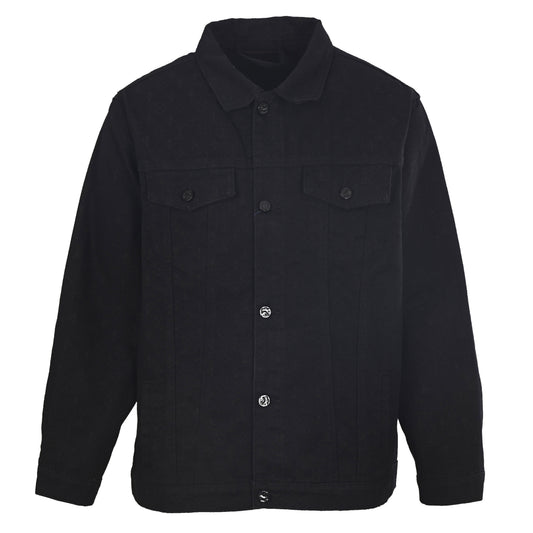 Louis Vuitton Black Tonal Monogram Denim Shacket, Unisex Button-Up Jean Jacket with Slub Jacquard Texture, Point Collar and Twin Chest Pockets