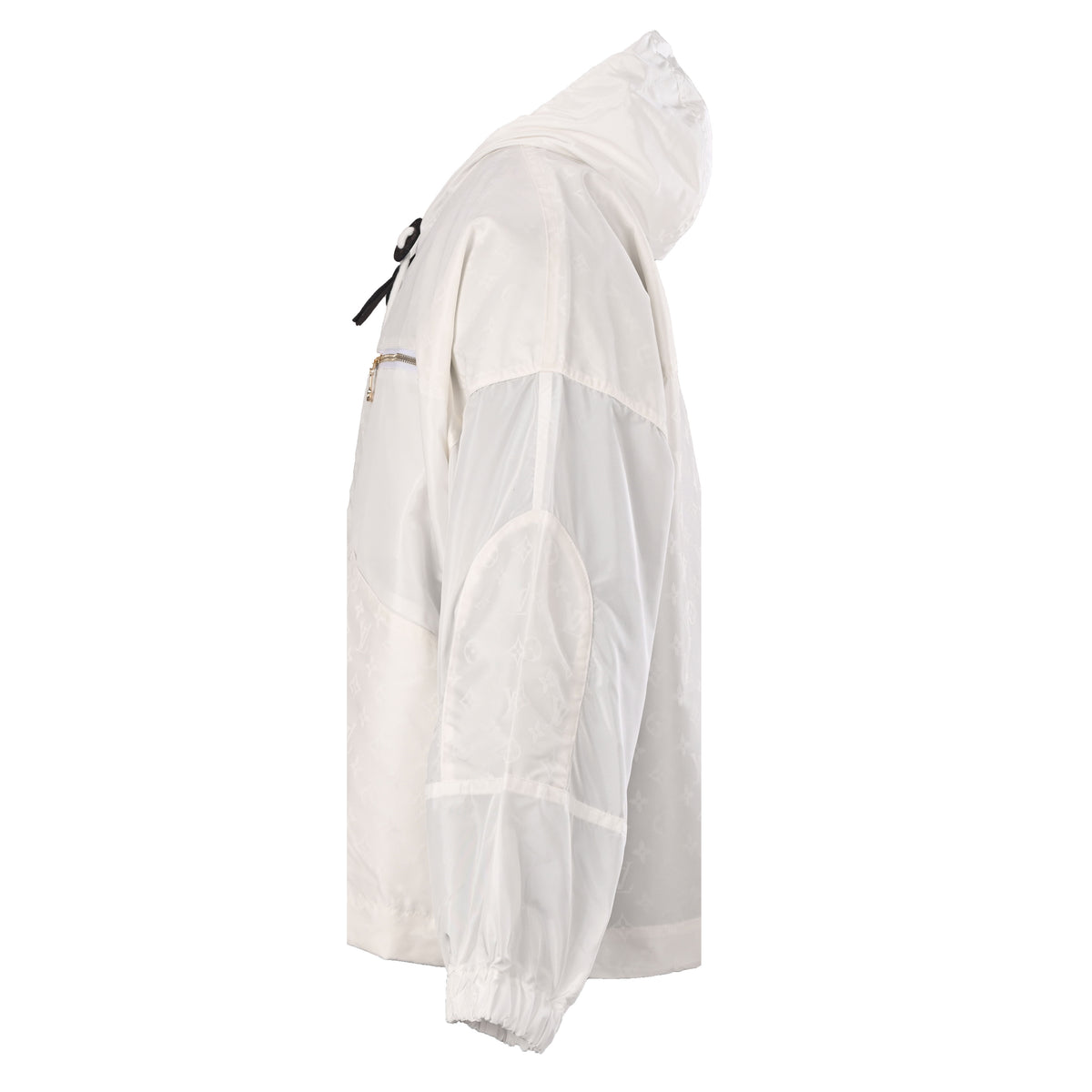 Louis Vuitton White Hooded Windbreaker Jacket, Lightweight Relaxed-Fit Zip-Up with Utility Details for Designer Streetwear