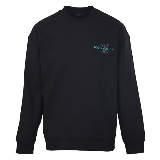 Louis Vuitton Monogram Letter Embroidered Crewneck Sweatshirt | Designer Casual Pullover for Modern Streetwear