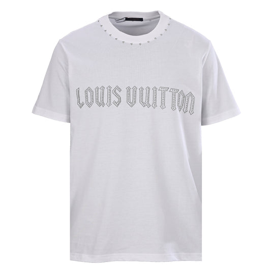 Louis Vuitton Studded Letter Logo Short-Sleeve T-Shirt | Luxury Designer Statement Tee & Casual Streetwear