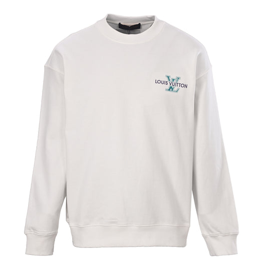 Louis Vuitton Embroidered Monogram Letter Sweatshirt | Designer Crewneck Pullover for Elevated Casual Streetwear