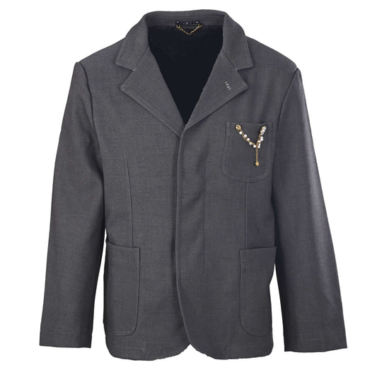 Louis Vuitton Chain Detail Wool Blazer | Designer Suit Jacket for Contemporary Formalwear & Evening Styling