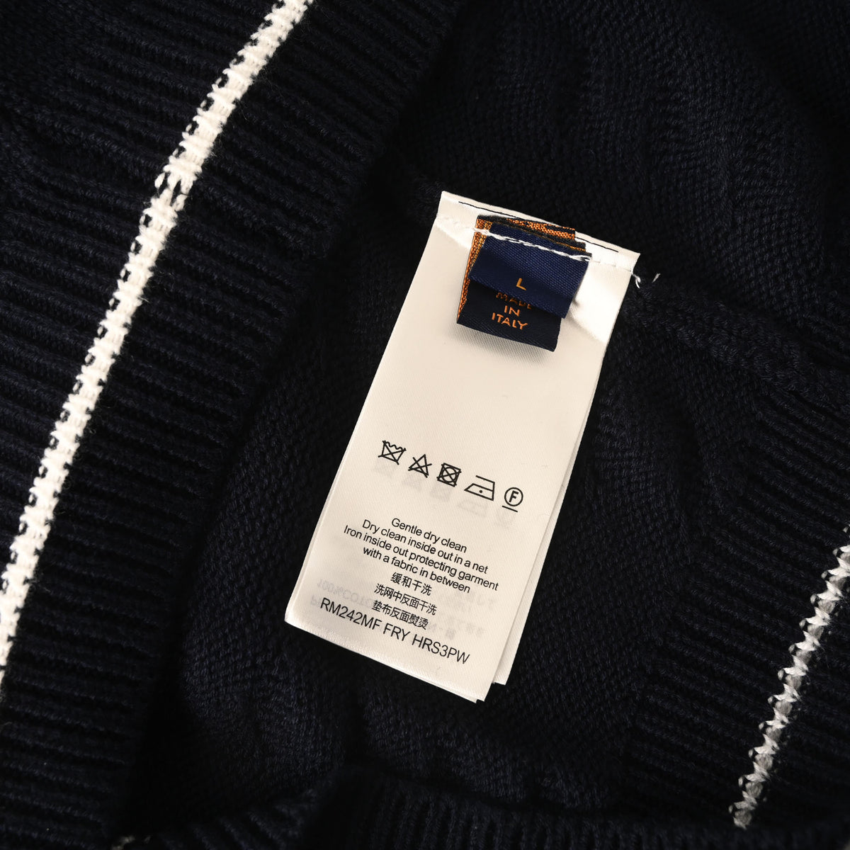 Louis Vuitton Embroidered Cable Knit V-Neck Sweater | Designer Preppy Knitwear for Smart Casual Layering