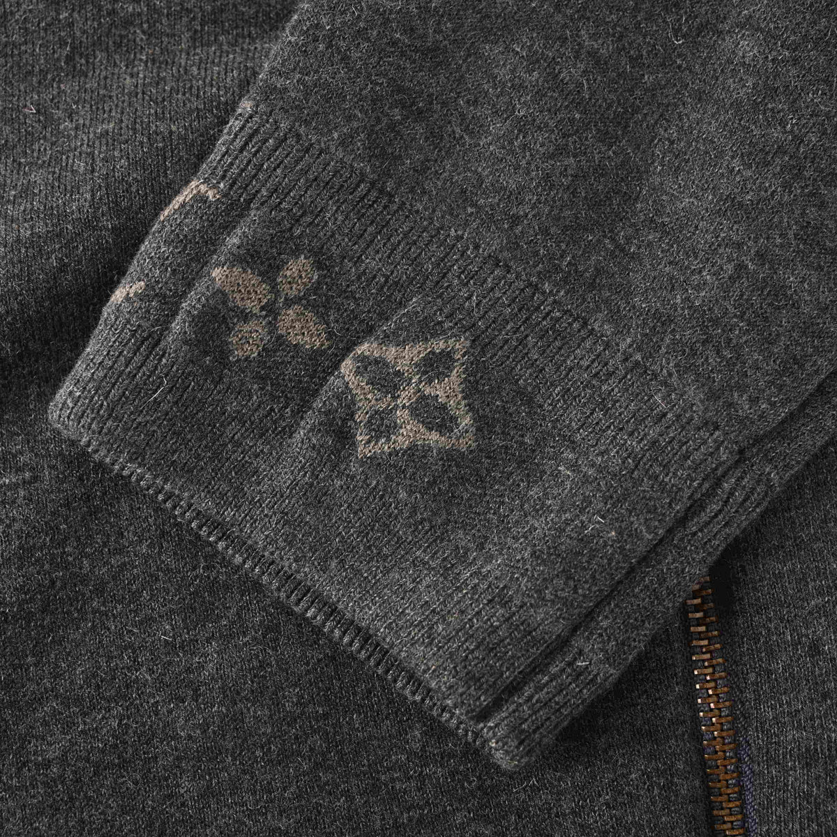 Louis Vuitton Jacquard Collar & Sleeve Knit Jacket | Waist-Defined Double-Knit Sweater Outerwear for Smart-Casual Style